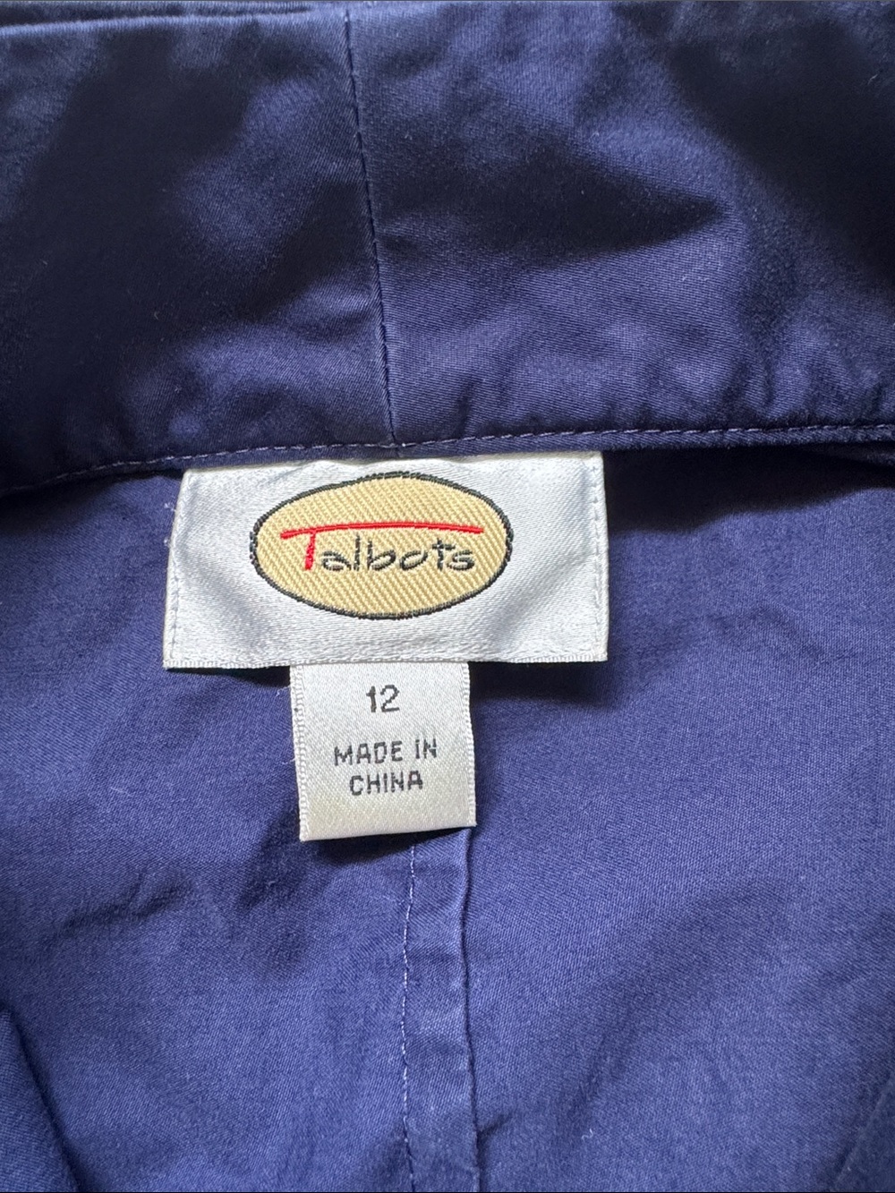 Talbots Navy Sleeveless Button-Front Shirt - Picture 2 of 9